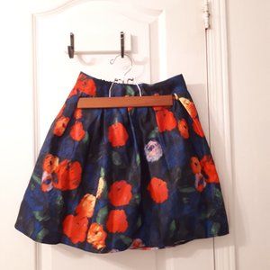 Artsy Floral Print Skirt